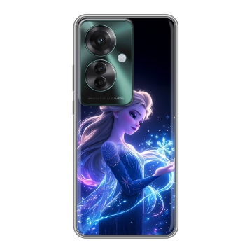 Силиконовый чехол на Oppo Reno 11F с принтом Холодное сердце Frozen Силиконовый чехол на Oppo Reno 11F с принтом Холодное сердце Frozen