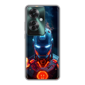 Силиконовый чехол на Oppo Reno 11F с принтом IronMan Железный человек