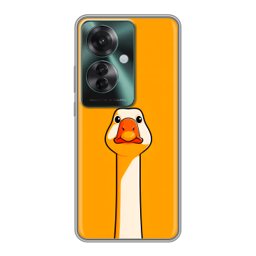 Силиконовый чехол на Oppo Reno 11F с принтом Смешная утка