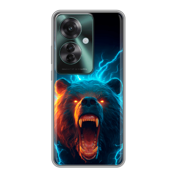 Силиконовый чехол на Oppo Reno 11F с принтом Медведь