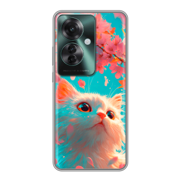 Силиконовый чехол на Oppo Reno 11F с принтом Красивый кот