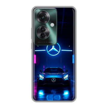 Силиконовый чехол на Oppo Reno 11F с принтом Mercedes Мерседес Силиконовый чехол на Oppo Reno 11F с принтом Mercedes Мерседес