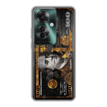 Силиконовый чехол на Oppo Reno 11F с принтом Доллар деньги Силиконовый чехол на Oppo Reno 11F с принтом Доллар деньги