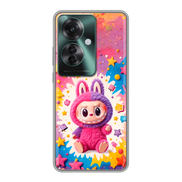 Силиконовый чехол на Oppo Reno 11F с принтом Labubu Лабубу Силиконовый чехол на Oppo Reno 11F с принтом Labubu Лабубу