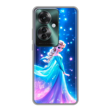 Силиконовый чехол на Oppo Reno 11F с принтом Холодное сердце Frozen Силиконовый чехол на Oppo Reno 11F с принтом Холодное сердце Frozen