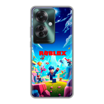 Силиконовый чехол на Oppo Reno 11F с принтом Roblox Роблокс