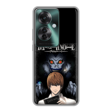 Силиконовый чехол на Oppo Reno 11F с принтом Death note Тетрадь смерти