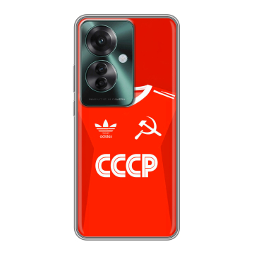 Силиконовый чехол на Oppo Reno 11F с принтом Флаг Герб СССР Силиконовый чехол на Oppo Reno 11F с принтом Флаг Герб СССР