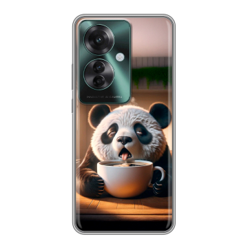 Силиконовый чехол на Oppo Reno 11F с принтом смешная панда