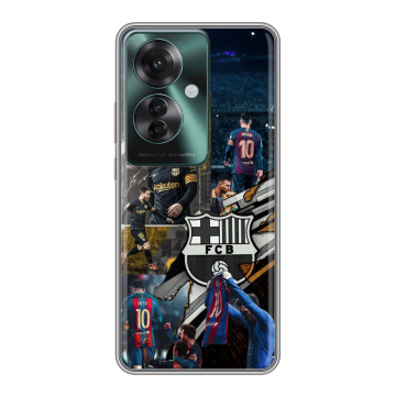 Силиконовый чехол на Oppo Reno 11F с принтом Messi Barcelona Силиконовый чехол на Oppo Reno 11F с принтом Messi Barcelona
