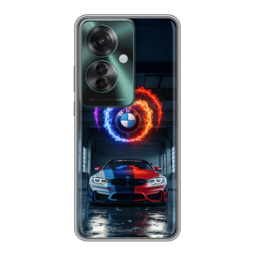 Силиконовый чехол на Oppo Reno 11F с принтом BMW БМВ Силиконовый чехол на Oppo Reno 11F с принтом BMW БМВ