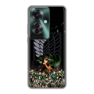 Силиконовый чехол на Oppo Reno 11F с принтом Атака титанов Силиконовый чехол на Oppo Reno 11F с принтом Атака титанов