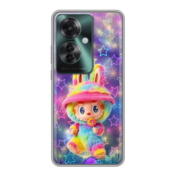 Силиконовый чехол на Oppo Reno 11F с принтом Labubu Лабубу Силиконовый чехол на Oppo Reno 11F с принтом Labubu Лабубу