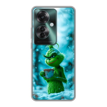 Силиконовый чехол на Oppo Reno 11F с принтом Новый год гринч Силиконовый чехол на Oppo Reno 11F с принтом Новый год гринч