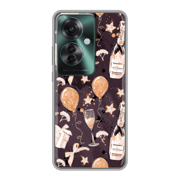 Силиконовый чехол на Oppo Reno 11F с принтом Новый год Силиконовый чехол на Oppo Reno 11F с принтом Новый год