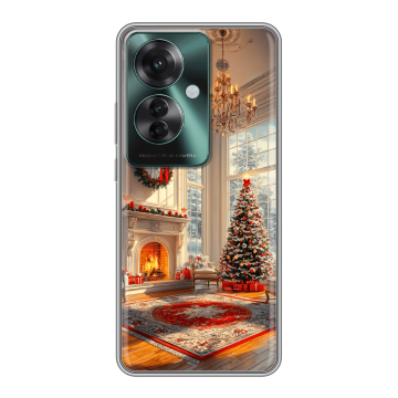 Силиконовый чехол на Oppo Reno 11F с принтом Новый год