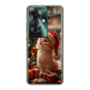Силиконовый чехол на Oppo Reno 11F с принтом Новый год