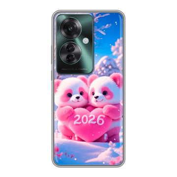Силиконовый чехол на Oppo Reno 11F с принтом Новый год