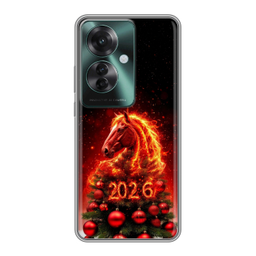 Силиконовый чехол на Oppo Reno 11F с принтом Новый год