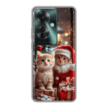 Силиконовый чехол на Oppo Reno 11F с принтом Новый год