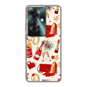 Силиконовый чехол на Oppo Reno 11F с принтом Новый год