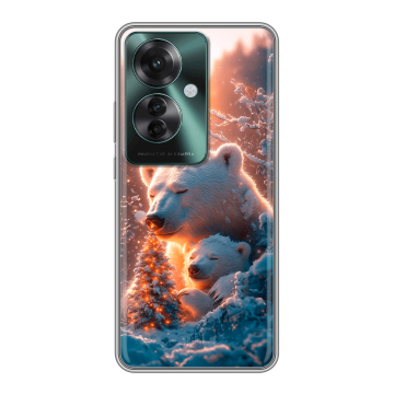 Силиконовый чехол на Oppo Reno 11F с принтом Новый год