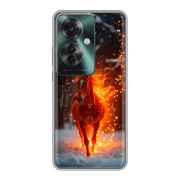 Силиконовый чехол на Oppo Reno 11F с принтом Новый год
