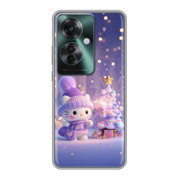 Силиконовый чехол на Oppo Reno 11F с принтом Новый год