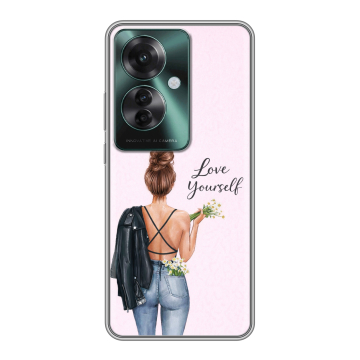 Силиконовый чехол на Oppo Reno 11F с принтом женский Силиконовый чехол на Oppo Reno 11F с принтом женский