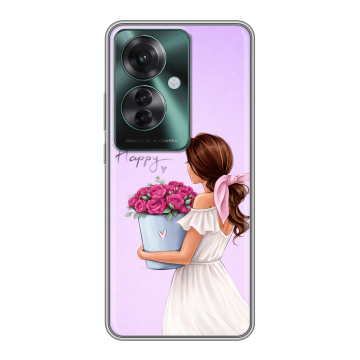 Силиконовый чехол на Oppo Reno 11F с принтом женский Силиконовый чехол на Oppo Reno 11F с принтом женский