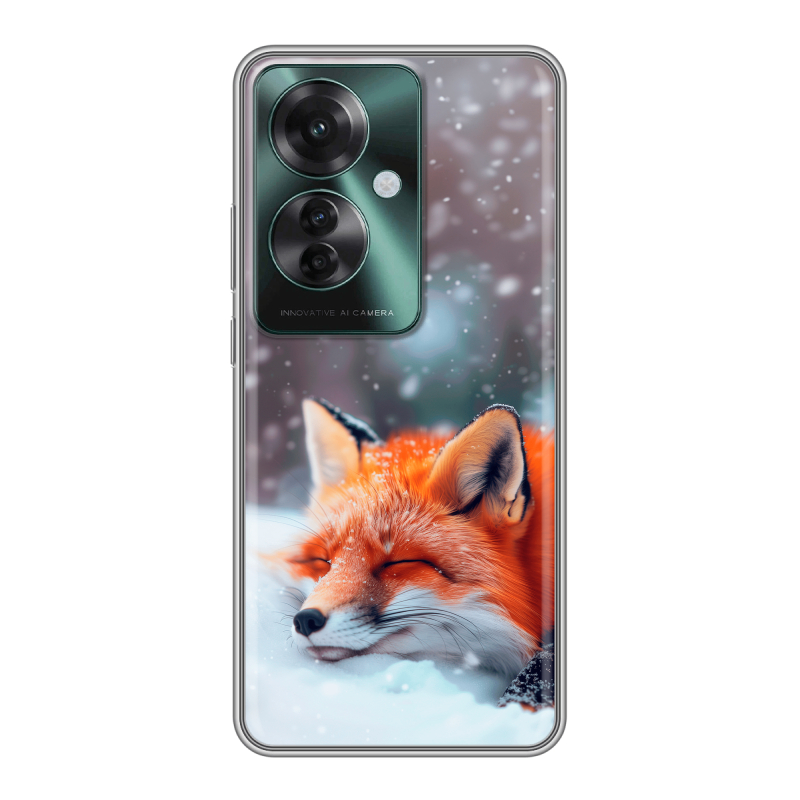 Силиконовый чехол на Oppo Reno 11F с принтом лиса Силиконовый чехол на Oppo Reno 11F с принтом лиса