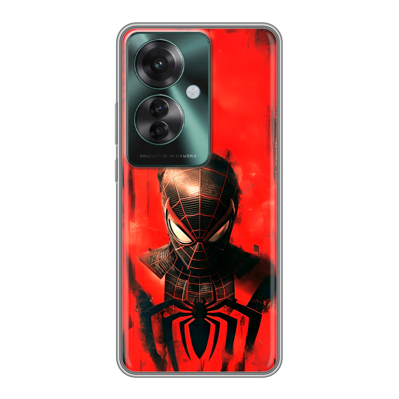 Силиконовый чехол на Oppo Reno 11F с принтом человек паук spiderman Силиконовый чехол на Oppo Reno 11F с принтом человек паук spiderman