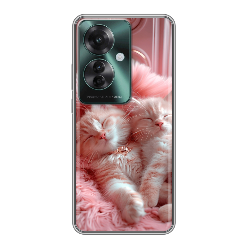 Силиконовый чехол на Oppo Reno 11F с принтом котята котики Силиконовый чехол на Oppo Reno 11F с принтом котята котики