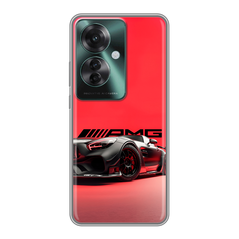 Силиконовый чехол на Oppo Reno 11F с принтом Мерседес Mercedes AMG Силиконовый чехол на Oppo Reno 11F с принтом Мерседес Mercedes AMG