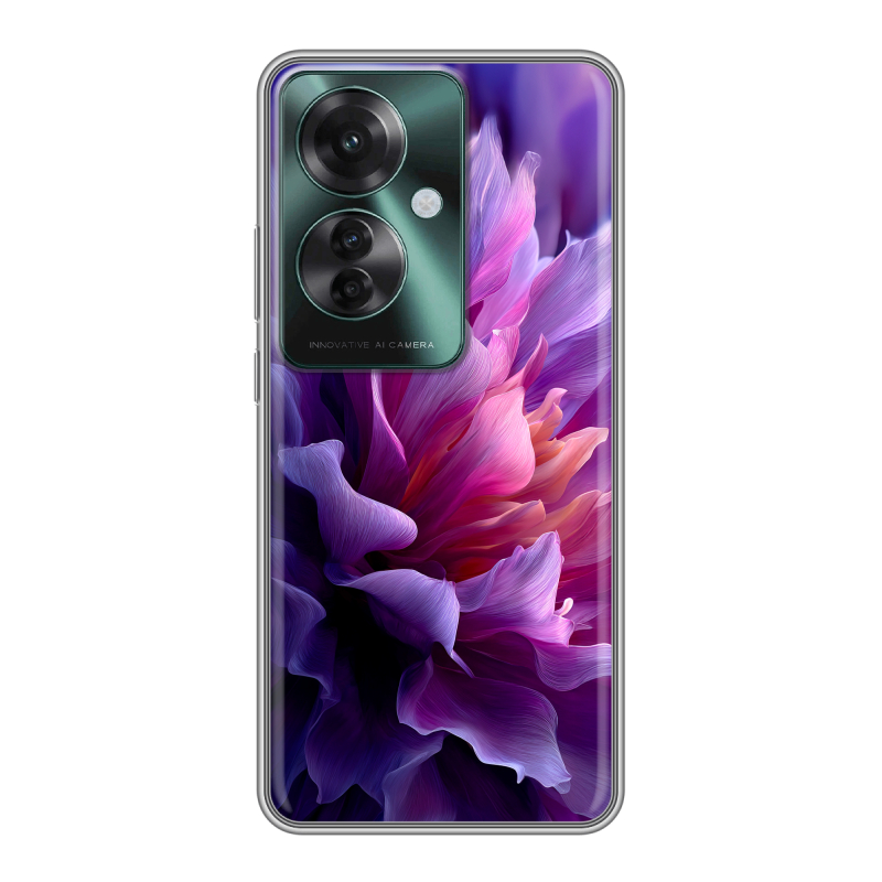 Силиконовый чехол на Oppo Reno 11F с принтом женский цветы Силиконовый чехол на Oppo Reno 11F с принтом женский цветы