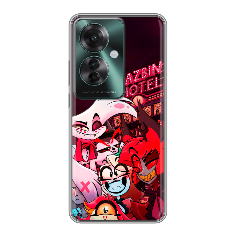 Силиконовый чехол на Oppo Reno 11F с принтом Hazbin Hotel Отель Хазбин Силиконовый чехол на Oppo Reno 11F с принтом Hazbin Hotel Отель Хазбин