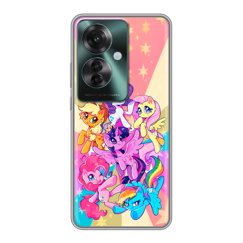 Силиконовый чехол на Oppo Reno 11F с принтом My little pony Дружба чудо Силиконовый чехол на Oppo Reno 11F с принтом My little pony Дружба чудо