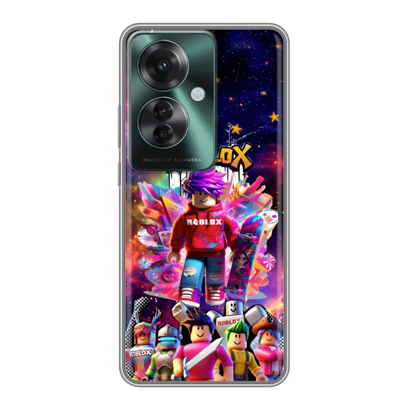 Силиконовый чехол на Oppo Reno 11F с принтом Roblox Роблокс Силиконовый чехол на Oppo Reno 11F с принтом Roblox Роблокс