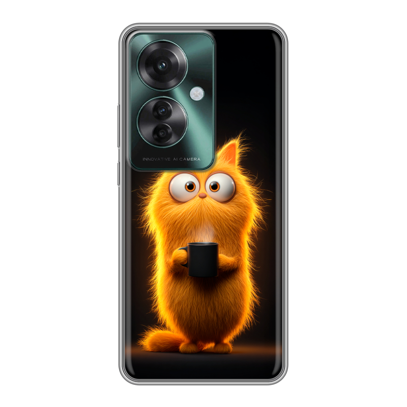 Силиконовый чехол на Oppo Reno 11F с принтом Смешной кот Силиконовый чехол на Oppo Reno 11F с принтом Смешной кот