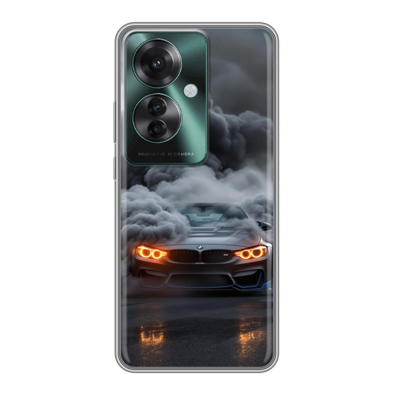 Силиконовый чехол на Oppo Reno 11F с принтом BMW БМВ Силиконовый чехол на Oppo Reno 11F с принтом BMW БМВ