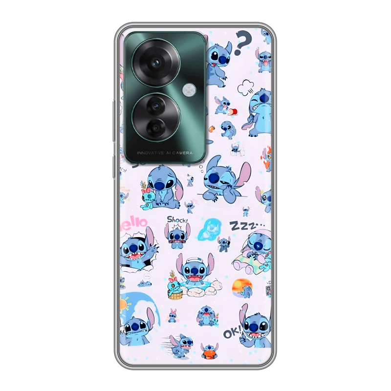 Силиконовый чехол на Oppo Reno 11F с принтом Лило и Стич Силиконовый чехол на Oppo Reno 11F с принтом Лило и Стич