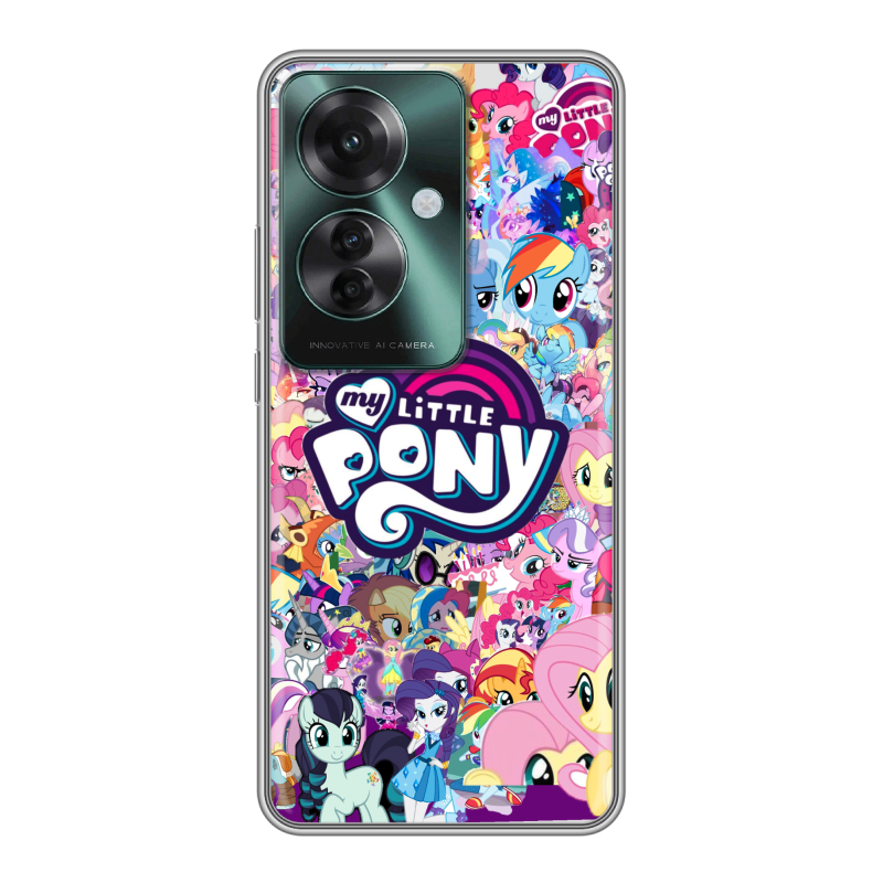 Силиконовый чехол на Oppo Reno 11F с принтом My little pony Дружба чудо Силиконовый чехол на Oppo Reno 11F с принтом My little pony Дружба чудо