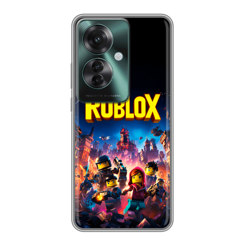 Силиконовый чехол на Oppo Reno 11F с принтом Roblox Роблокс Силиконовый чехол на Oppo Reno 11F с принтом Roblox Роблокс