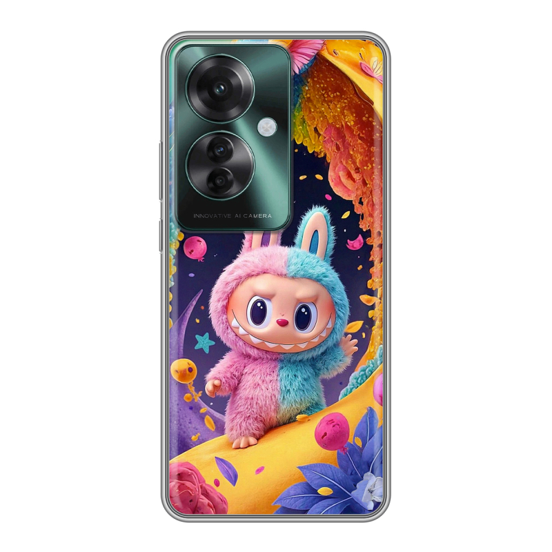 Силиконовый чехол на Oppo Reno 11F с принтом Labubu Лабубу Силиконовый чехол на Oppo Reno 11F с принтом Labubu Лабубу