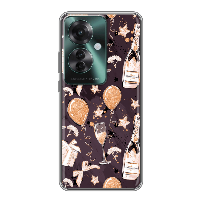 Силиконовый чехол на Oppo Reno 11F с принтом Новый год Силиконовый чехол на Oppo Reno 11F с принтом Новый год