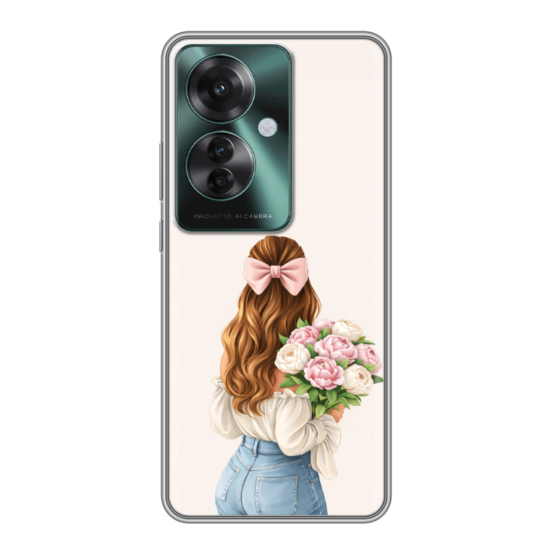 Силиконовый чехол на Oppo Reno 11F с принтом женский Силиконовый чехол на Oppo Reno 11F с принтом женский