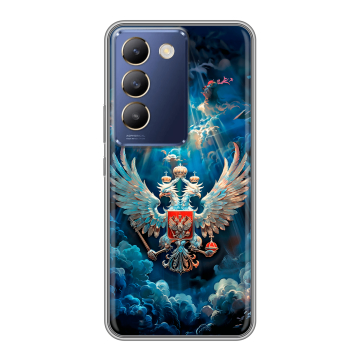 Силиконовый чехол на Vivo V30 Lite с принтом Герб флаг России