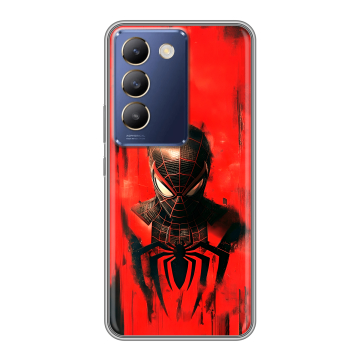 Силиконовый чехол на Vivo V30 Lite с принтом человек паук spiderman Силиконовый чехол на Vivo V30 Lite с принтом человек паук spiderman