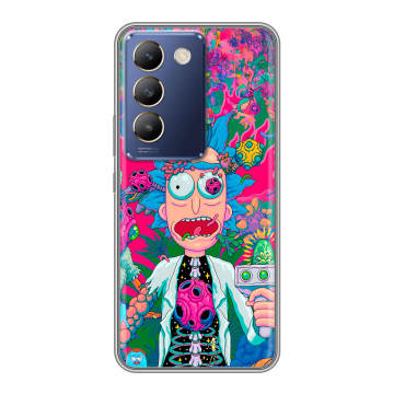 Силиконовый чехол на Vivo V30 Lite с принтом Рик и Морти Rick Morty