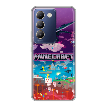 Силиконовый чехол на Vivo V30 Lite с принтом Майнкрафт Minecraft